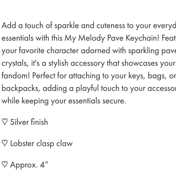 Hello Kitty & Friends My Melody Pave 3D Bling Keychain - Picture 8 of 9